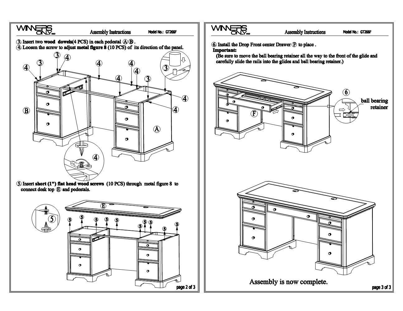 Winners Only, Inc. Flat Top Computer Desk with 3 Drawer Hutch & Reviews