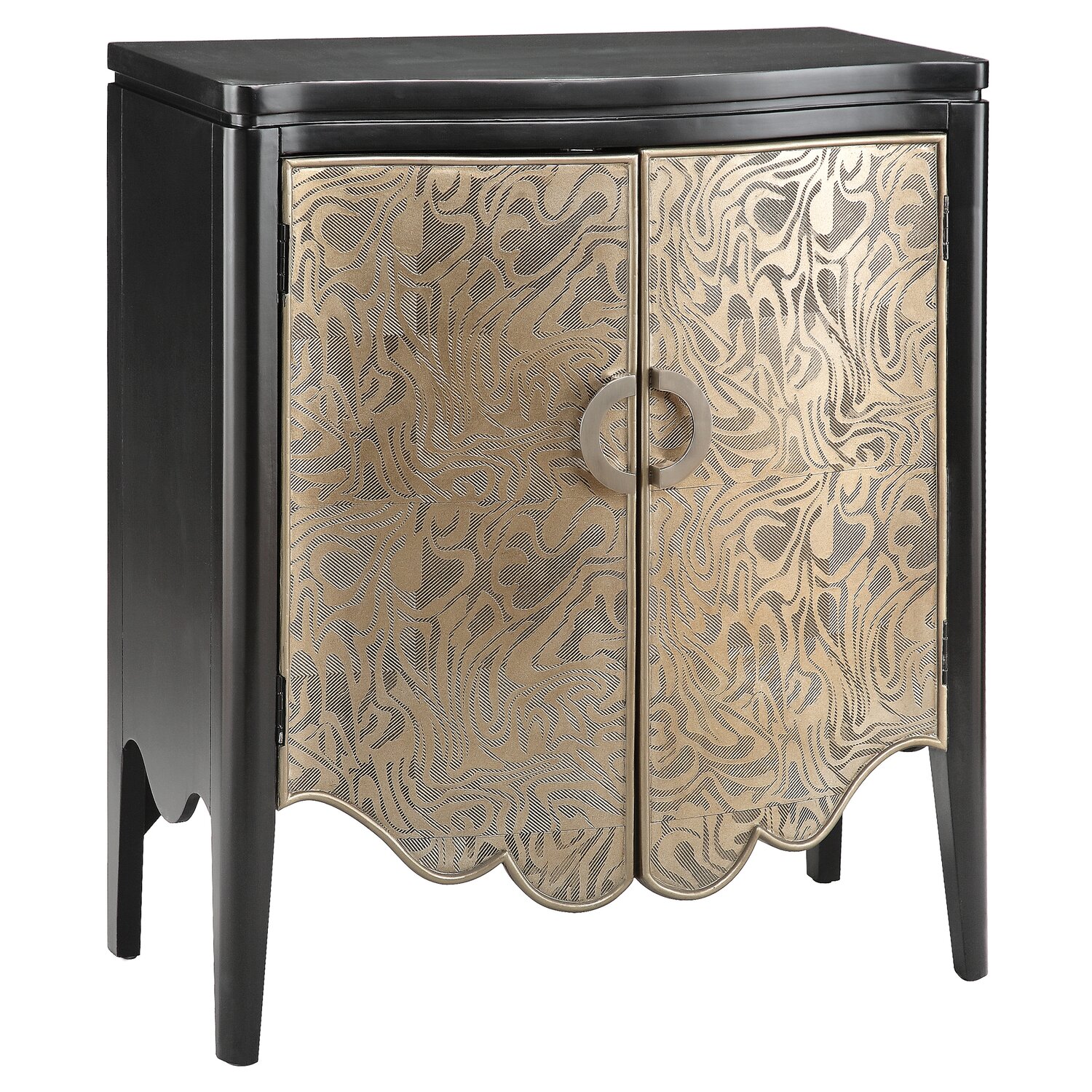  Accent  Cabinet In Black and Textured Gold  Metallic  jpg 