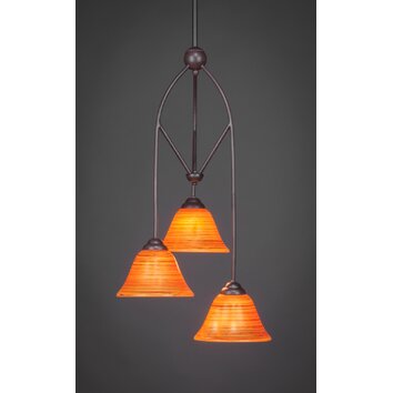 Contempo 3 Light Multi Mini Pendant With Hang Straight Swivel