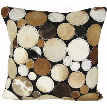 Circles Leather Throw Pillow