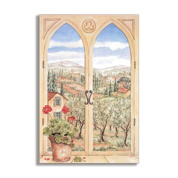 Stupell Industries Tuscany Faux Window Scene Painting Print Plaque