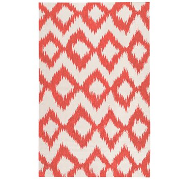 Diamond Ikat Hand Woven Poppy Rug