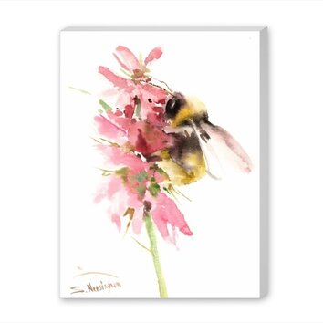 Honey Bee Painting Print on Wrapped Canvas