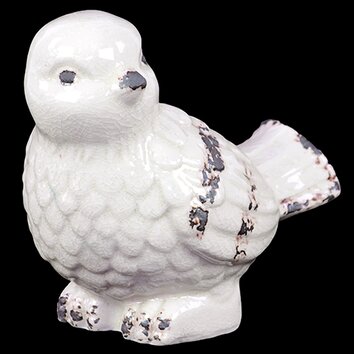 Weathered Effect Chic and Adorable Ceramic Bird Figurine