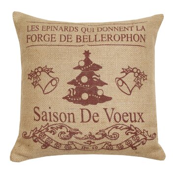 Saison De Voeux Jute Throw Pillow