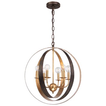 Crystorama Luna 6 Light Candle Chandelier