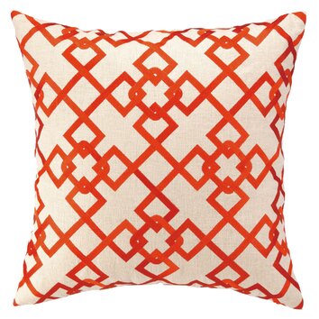 Chain Link Embroidered Decorative Linen Throw Pillow