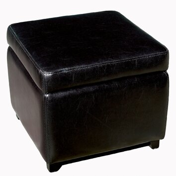 Wholesale Interiors Pisanio Leather Cube Storage Ottoman