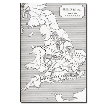 Map of Britain in 792 Graphic Art on Canvas