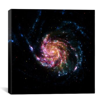 Pinwheel Galaxy M101 (Spitzer Space Observatory) Canvas Wall Art