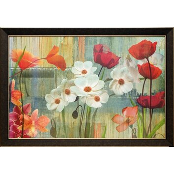 North American Art 'Field of Flowers' by Maria Donovan Framed Painting ...