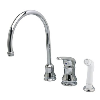 Legacy Single Handle Goose Neck Kitchen Faucet with Non Metallic Spray