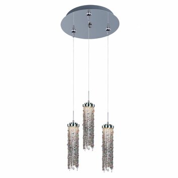 Bianca 3 Light LED RapidJack Cascade Pendant and Canopy