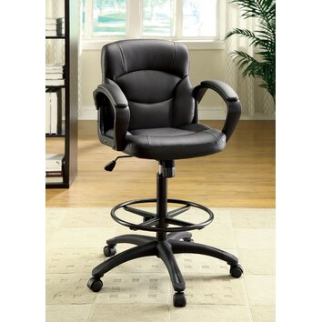 Ebony Mid Back Leatherette Conference Chair with Arms