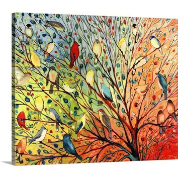 Great Big Canvas Twenty Seven Birds by Jennifer Lommers Painting