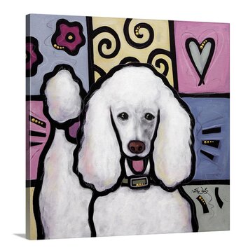 Great Big Canvas &#39;Standard Poodle White Pop Art&#39; by <b>Eric Waugh</b> Graphic Art <b>...</b> - Standard-Poodle-White-Pop-Art-by-Eric-Waugh-Graphic-Art-on-Canvas-2030432