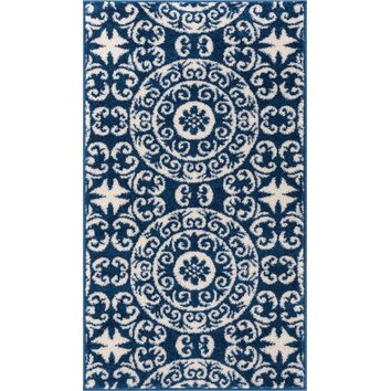 Well Woven Sydney Petra Palatial Navy Blue/White Area Rug & Reviews ...