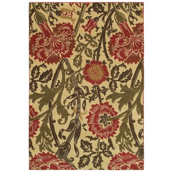 Alameda Climbing Florals Beige/Fern Indoor/Outdoor Area Rug