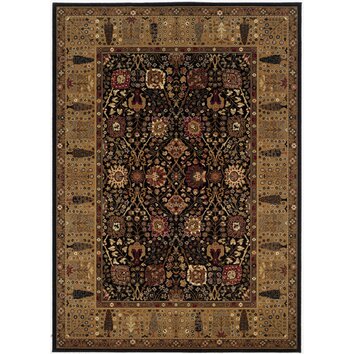 Couristan Royal Kashimar Cypress Garden Black Deep Maple Area Rug 0621