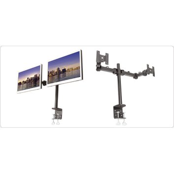 MonMount Stand Desk Clamp Height Adjustable 2 Screen LCD Monitor Mount