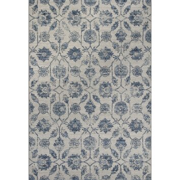 KAS Rugs Reflections Ivory/Blue Kashia Area Rug