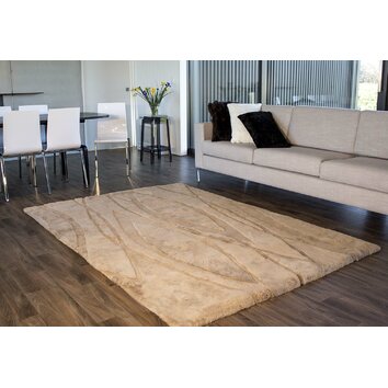 Shortwool Design Curves Tan Area Rug