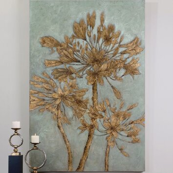 Uttermost Golden Leaves Original Painting on Canvas