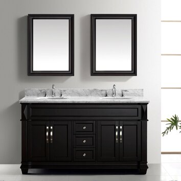 Victoria 61 Double Bathroom Vanity Set with Mirror