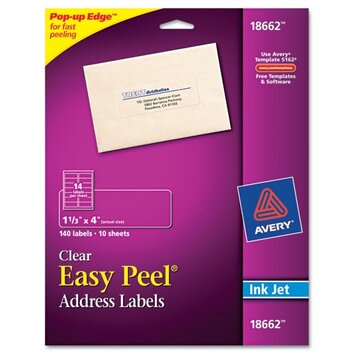 Easy Peel Mailing Labels for Inkjet Printers, 140/Pack