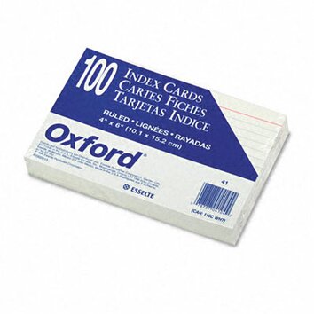 Ruled Index Cards, 4 x 6, White, 100 per Pack