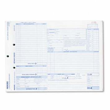 Four Part Auto Repair Form, 50 Form Sets/Pack