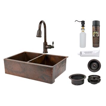 33 x 22 Hammered Apron Kitchen Sink