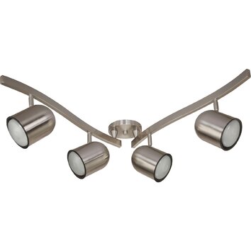 Four Light R30 Swivel Track Light Kit in Brushed Nickel