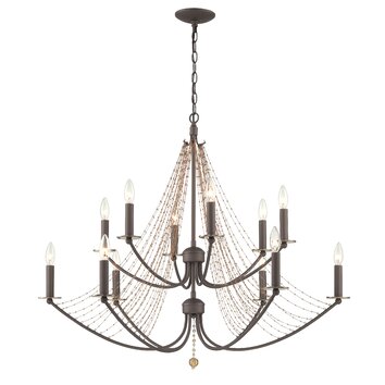 Swept Away 12 Light Candle Chandelier