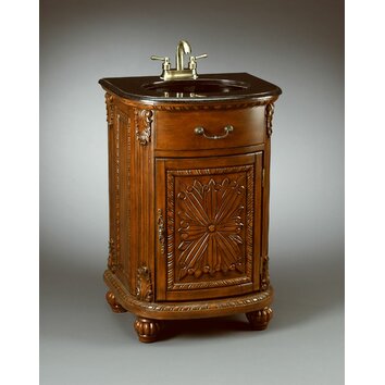 AA Importing 24 Single Carved 1 Door Bathroom Vanity Set