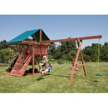 Kids Creations Redwood Three Ring Adventure Swing Set