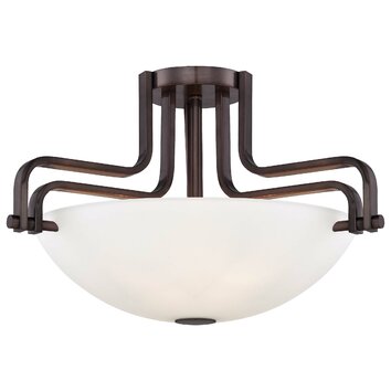 Industrial 3 Light Semi Flush Mount