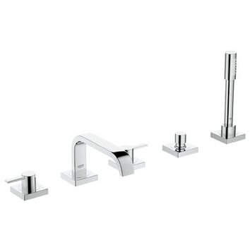 Allure Two Handle Deck mounted Roman Tub Faucet with Hand Shower