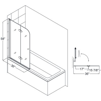 Dreamline AquaFold 58 x 36 Pivot Frameless Hinged Tub Door