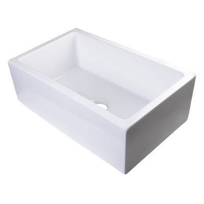 Alfi Brand 30&quot; x 18&quot; Thick Wall Fireclay Single Bowl Farmhouse Kitchen Sink