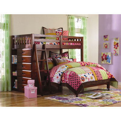 Discovery World Furniture Weston Twin Over Full L Shaped Storage Bunk Bed Bed 2805