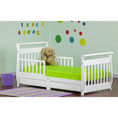 Dream On Me Sleigh Toddler Bed with Storage Drawer 643 PC