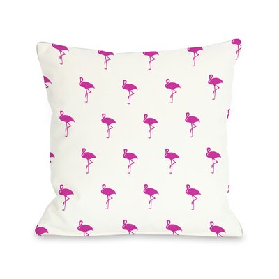 Mini All Over Flamingo Throw Pillow by One Bella Casa