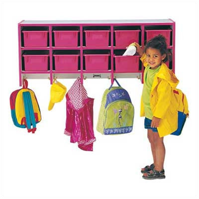 Jonti-Craft Rainbow 10-Sections Wall Mount Coat Locker Wall Mount