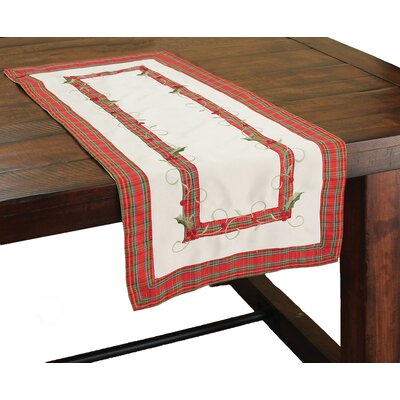 Holiday Ribbon reviews by Embroidered runner Home Tartan table Fashions Table  Xia Runner