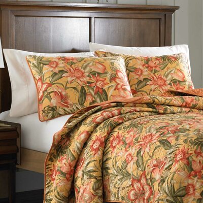 Tommy Bahama Bedding Tropical Lily Quilted Standard Sham & Reviews ...