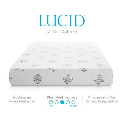 Lucid 12 Gel Memory Foam Plush Viscoelastic Mattress