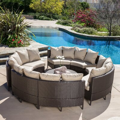 Avalon Wicker 10 Piece Lounge Seating Group with Cushions
