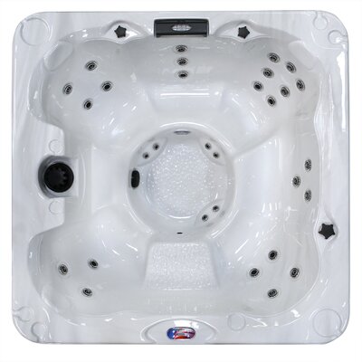 American Spas 6 Person 30 Jet Bench Spa with Backlit LED Waterfall