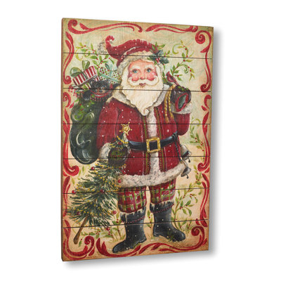 demdaco countryside christmas santa with toy sack wall art demdaco countryside christmas santa with toy sack wall art